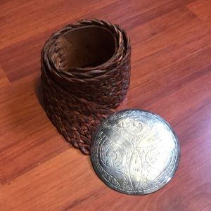 Vintage braided leather belt